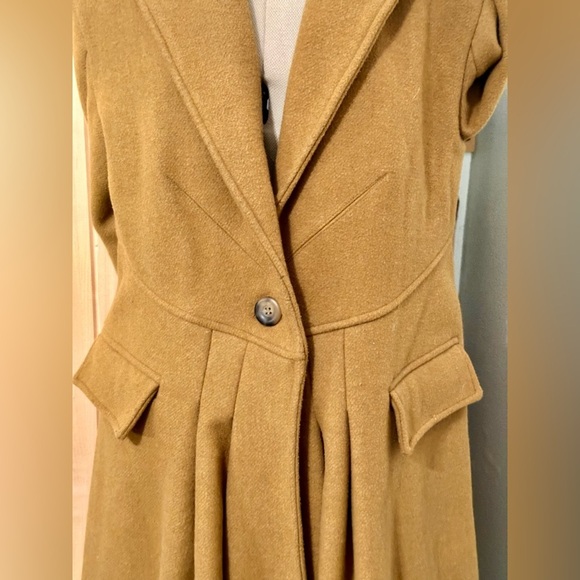 Free People Victoria Pleated Trench Coat Camel XS EUC - Picture 13 of 16